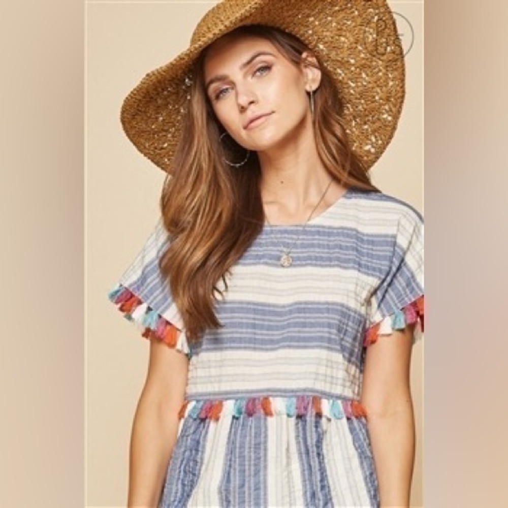 Andree By Unit Stripe Tassel Top - image 3